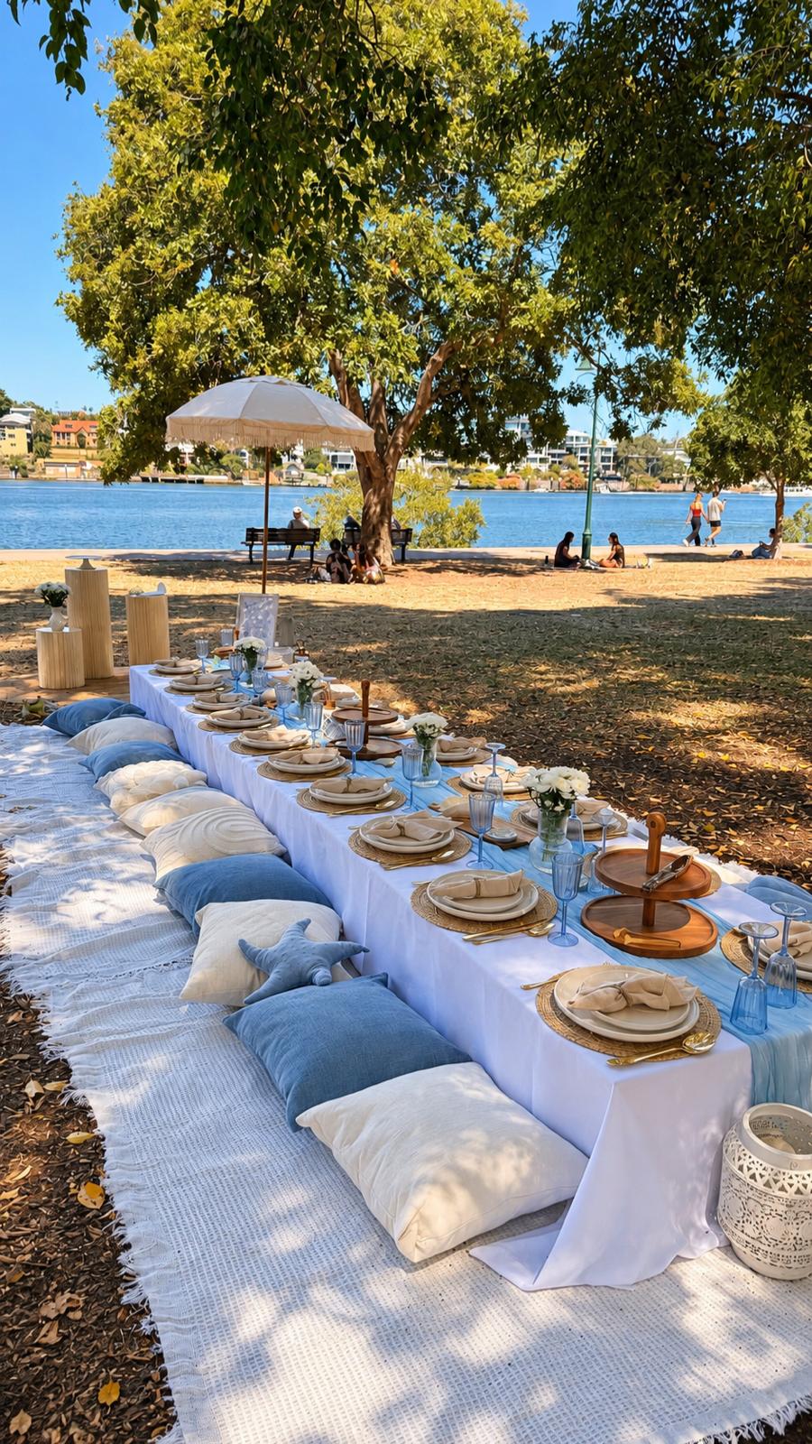 Romantic Ever After Picnics setup in Brisbane